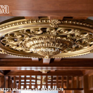 Wooden Ceiling Design False Ceiling Design With Two Fans And Chandelier No-7468