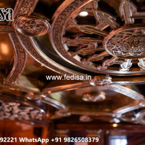 Wooden Ceiling Design Swastik Pop Design No-7626