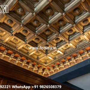 Wooden Ceiling Design Latest Modern 2 Ceiling Fan Pop Design No-7666