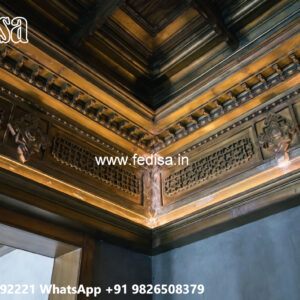 Wooden Ceiling Design Plus Minus Pop Design For Lobby Roof No-7736
