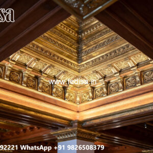 Wooden Ceiling Design Car Porch Pop Design No-7806