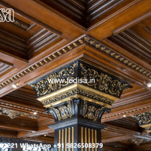 Wooden Ceiling Design Big Hall False Ceiling Design No-7835