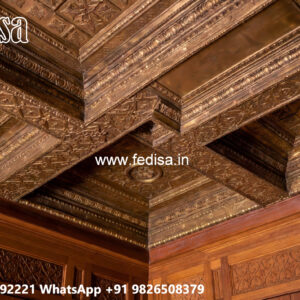 Wooden Ceiling Design Double Height House Design No-7847