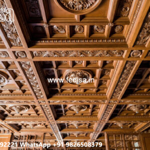 Wooden Ceiling Design Big Hall Pop Design No-7939