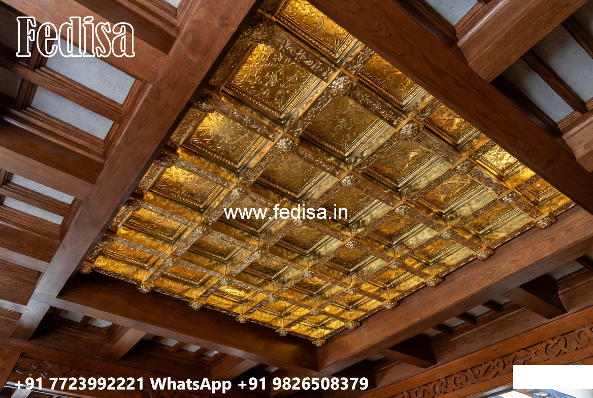 Wooden Ceiling Design Pop Design 2 Fan No-7998