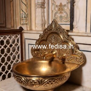 Brass Wash Basin with Marble Countertop Inspiration No-015