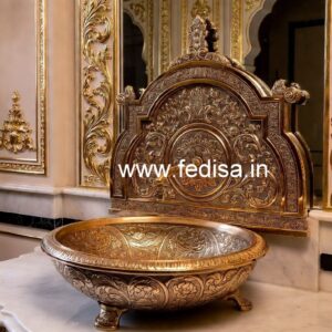 Royal Bathroom Interior with Brass Wash Basin No-043