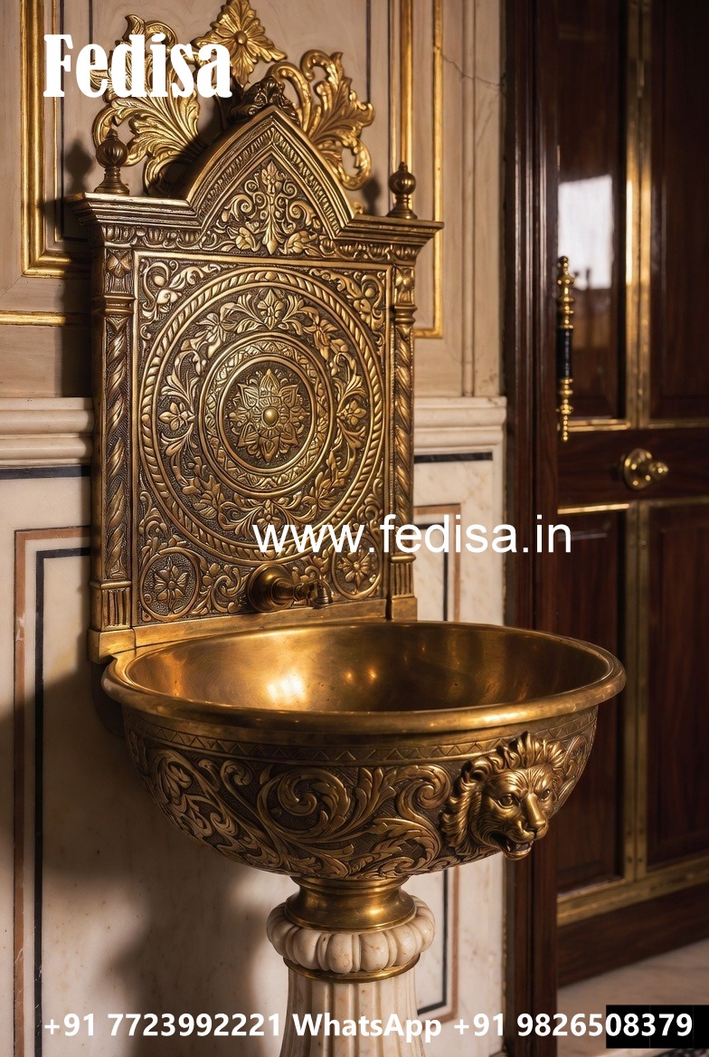 Brass Wash Basin Designs for Luxury Apartments No-044