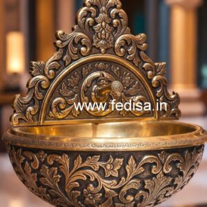 Luxury Brass Wash Basin with Artistic Detailing No-057