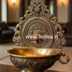Premium Brass Basin with Artistic Carving No-236
