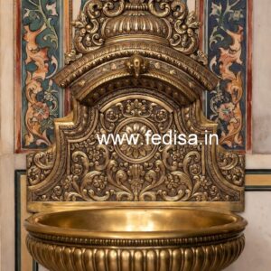 Brass Basin with Marble Decor No-431