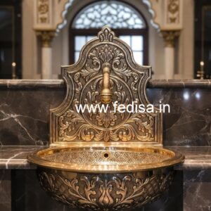 Brass Sink with Artistic Decor No-569
