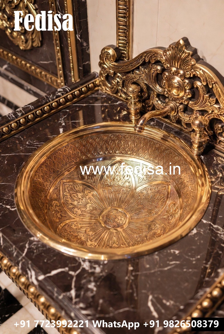 Luxury Brass Wash Basin Design Ideas for Modern Bathrooms No-591