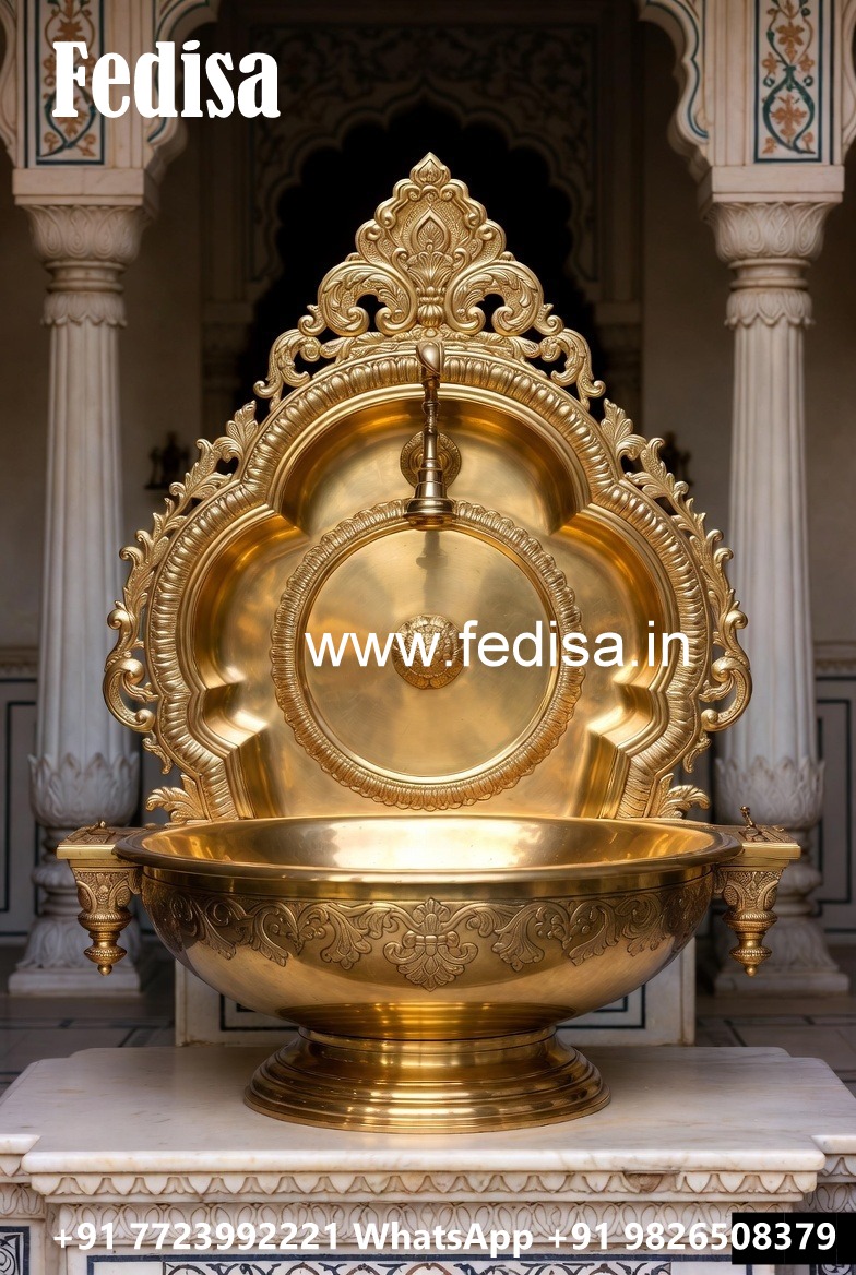Artistic Brass Wash Basin Designs for Stylish Bathrooms No-604