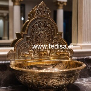 Stylish Brass Wash Basin with Stone Countertop No-636