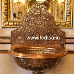 Brass Wash Basin with Golden Texture Finish No-714