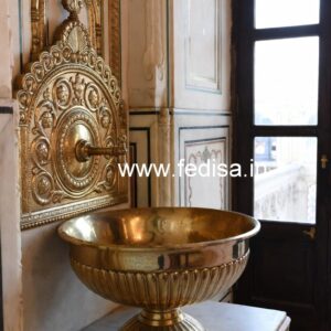 Contemporary Brass Wash Basin with Luxury Texture No-870