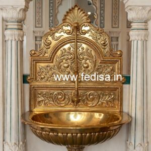 Brass Wash Basin with Marble Bathroom Design No-1319