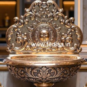 Elegant Brass Basin with Stone Vanity Ideas No-1331