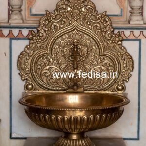 Modern Brass Bathroom Basin with Golden Texture No-1475