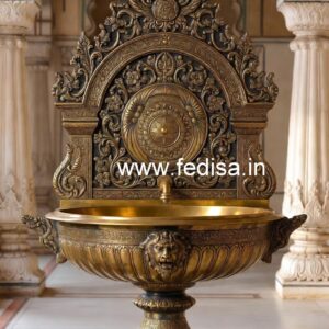 Brass Basin with Marble Decor No-1611
