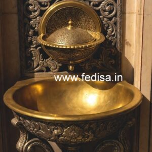 Elegant Brass Wash Basin with Artistic Details No-1960
