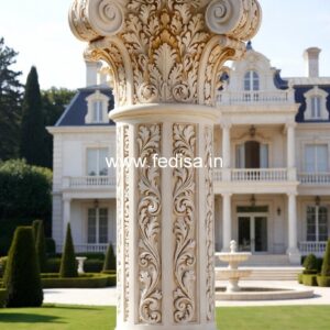 Stone Pillar Design Ideas for Grand Entrance PD-11526