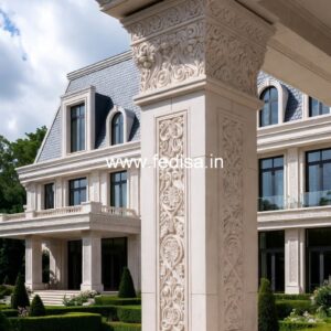 Stylish Pillar Ideas with Wood Finish PD-15586