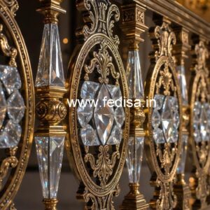 Stylish Brass Crystal Balcony Railings CR-4057