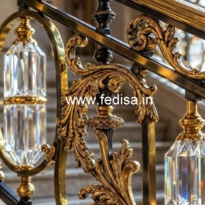Luxury Brass Crystal Railings for Duplex Homes CR-4058