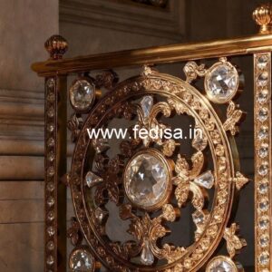 Designer Brass Crystal Stair Railings for Villas CR-4059