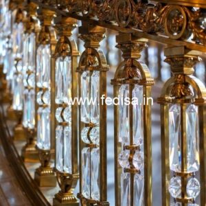 Elegant Brass Crystal Railings for Staircases CR-4076
