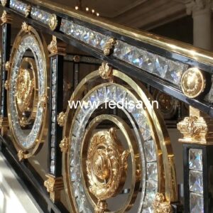 Luxury Staircase Brass Crystal Railings CR-4086