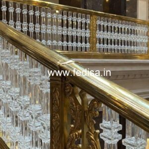 Elegant Stair Railings with Brass Crystal CR-4089