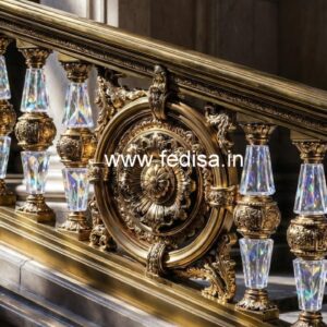 Luxury Crystal Brass Railings for Interiors CR-4090