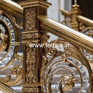 Elegant Brass Crystal Railings with Lighting CR-4096