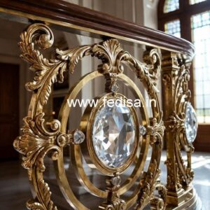 Elegant Interior Brass Crystal Railings CR-4119