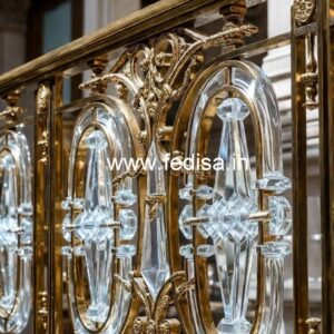 Elegant Brass Crystal Railings for Interiors CR-4128