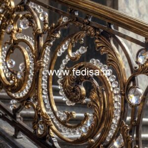 Designer Brass Crystal Railings for Stair Design CR-4131