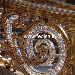 Stylish Brass Crystal Railings for Interior Design CR-4134