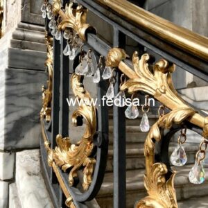 Contemporary Brass Crystal Stair Railings CR-4158