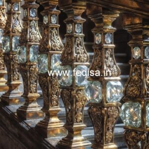 Modern Brass Crystal Railing with LED Lights CR-4165
