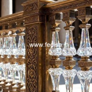 Stylish Brass Crystal Railing for Interiors CR-4166