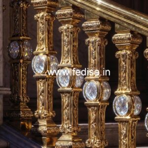 Elegant Staircase Brass Crystal Designs CR-4167