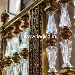 Premium Brass Crystal Railings for Apartments CR-4168