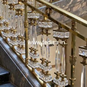 Designer Brass Crystal Railings for Duplex CR-4172