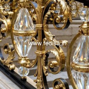 Elegant Brass Crystal Railings for Staircase CR-4173