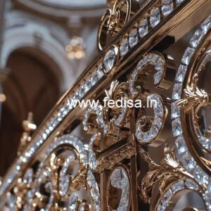 Luxury Stair Railings with Brass Crystal CR-4177