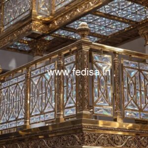 Stylish Brass Crystal Railings with Marble CR-4179