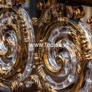 Elegant Brass Crystal Railings for Duplex CR-4186